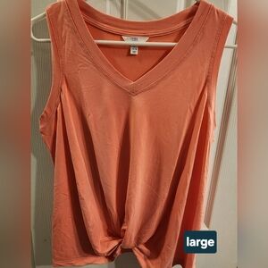 Time and Tru Peach V-Neck Tank Top
